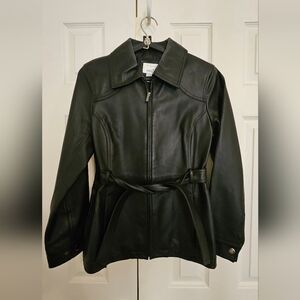 EAST 5th Black Leather Jacket. Size Small.